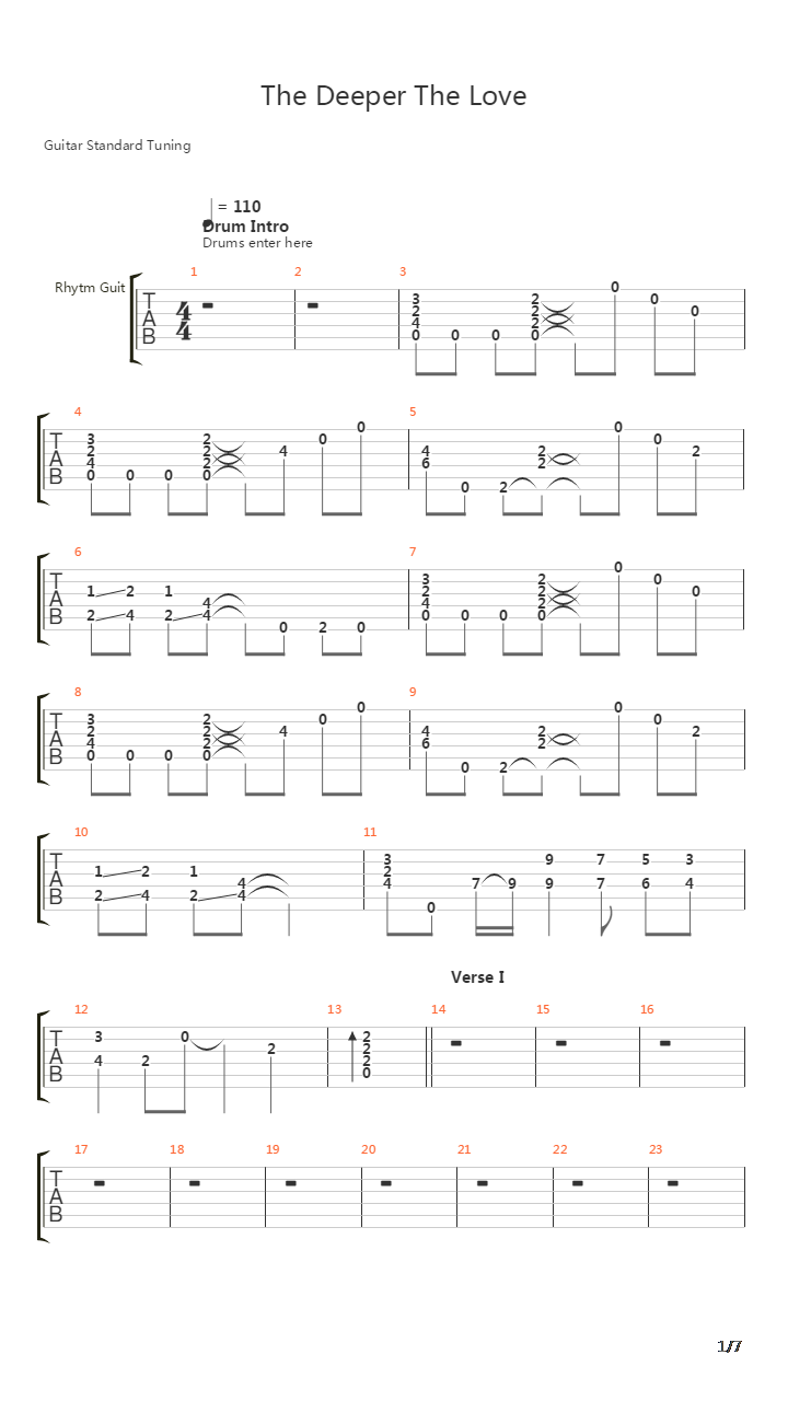 The Deeper The Love吉他谱