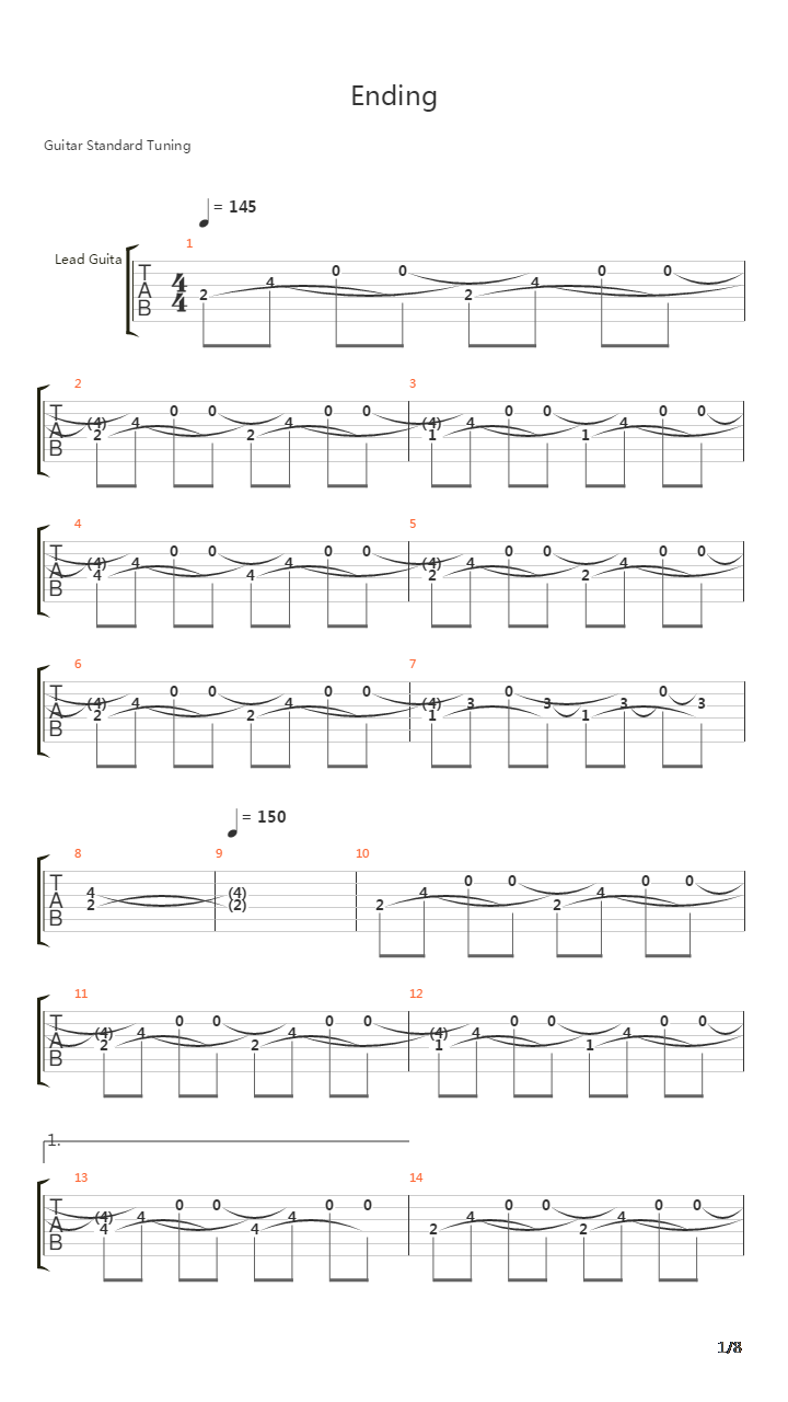 Ending吉他谱
