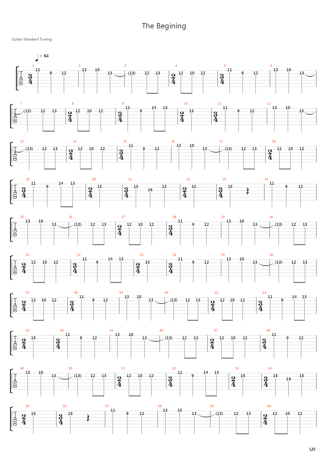 The Beginning吉他谱