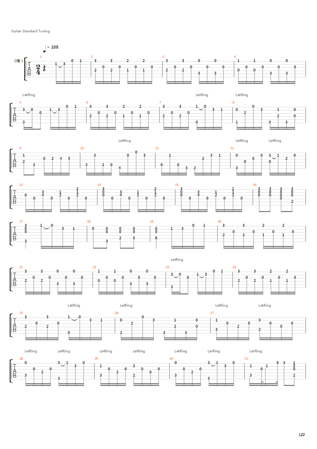 op1-3 No.4吉他谱