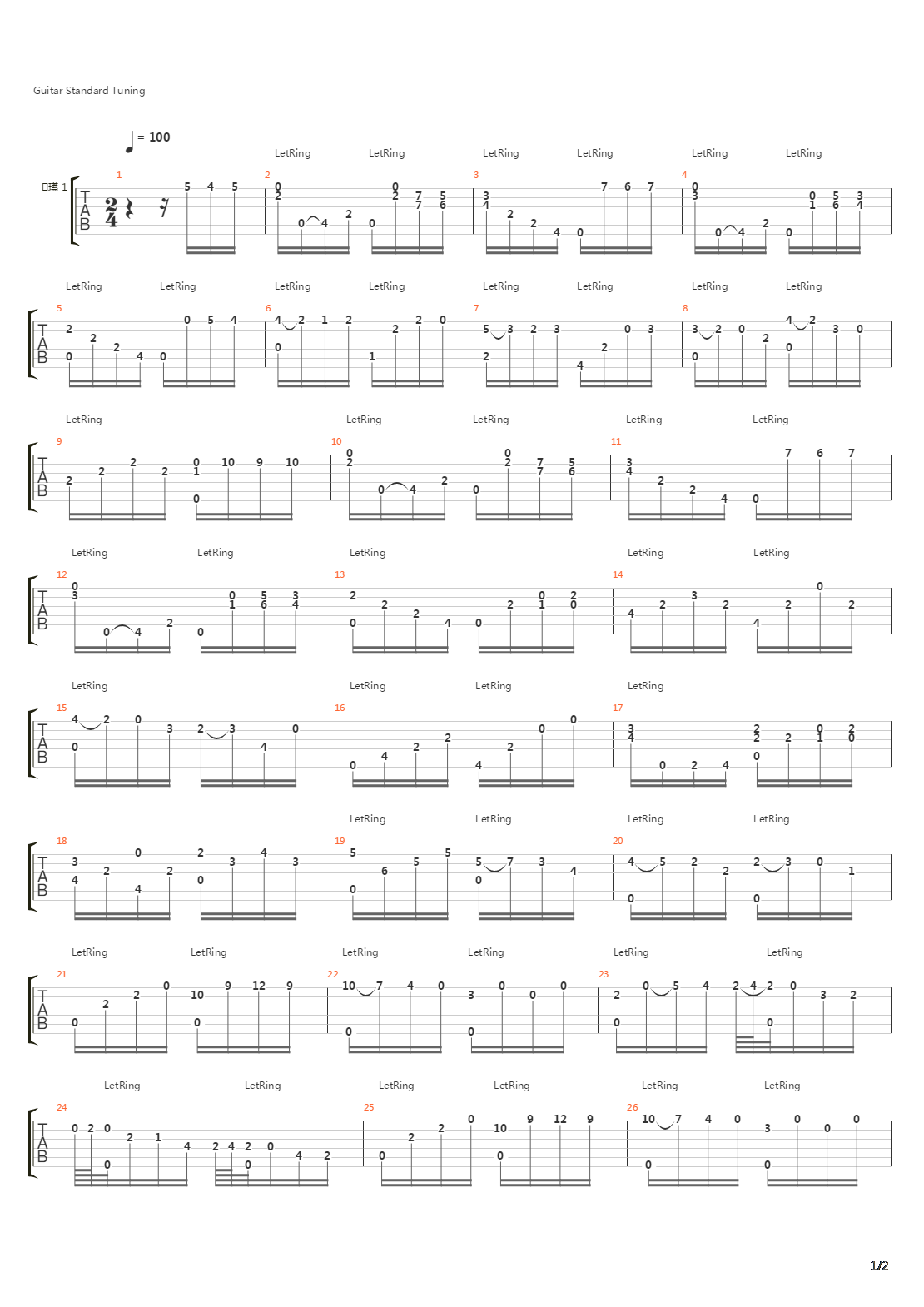 op1-3 No.6吉他谱