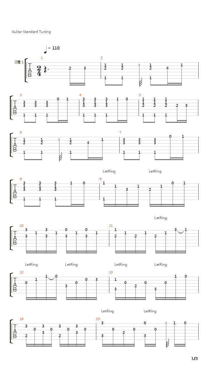 op1-3 No.9吉他谱