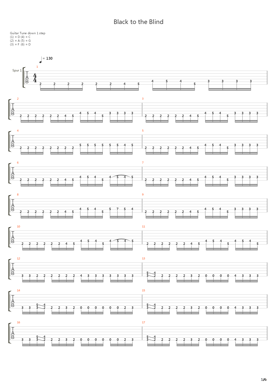 Black To The Blind吉他谱