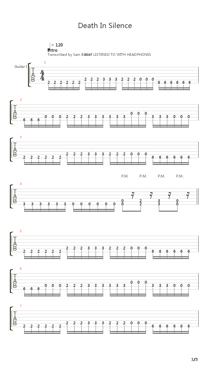 Death In Silence吉他谱