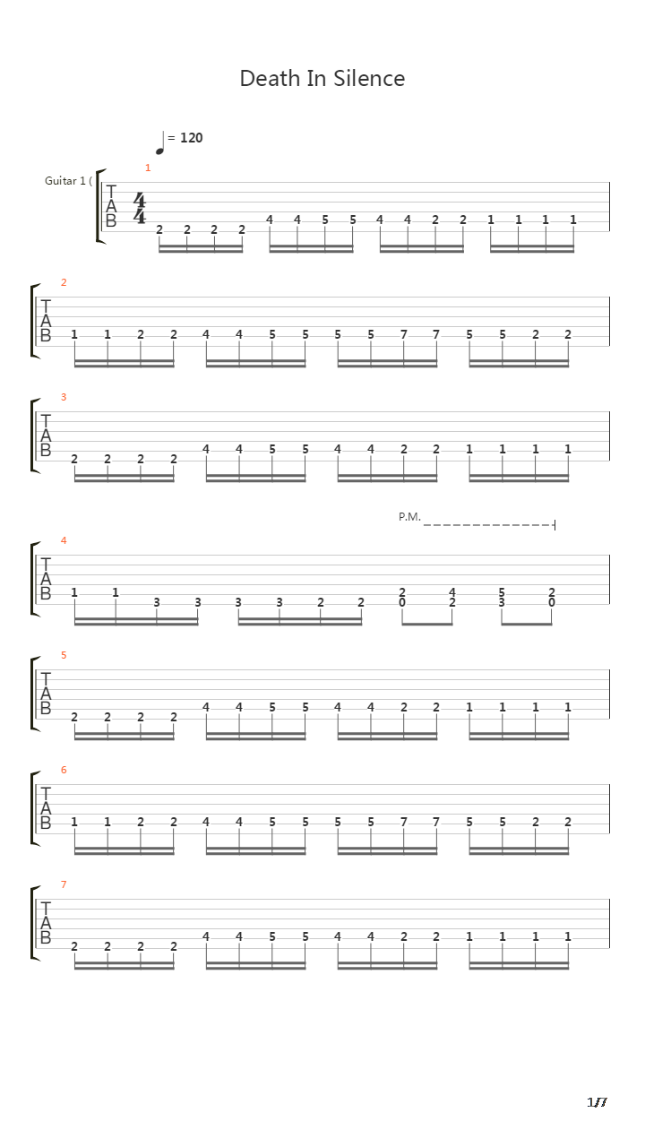 Death In Silence吉他谱