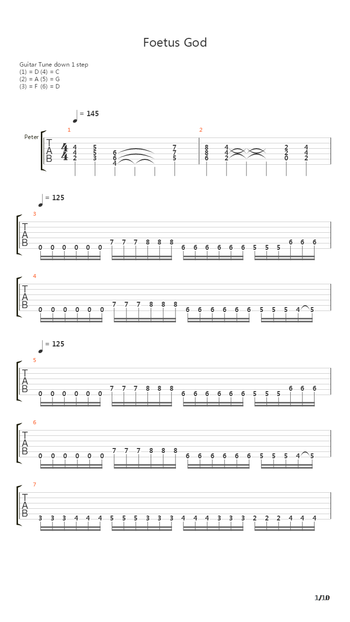 Foetus God吉他谱
