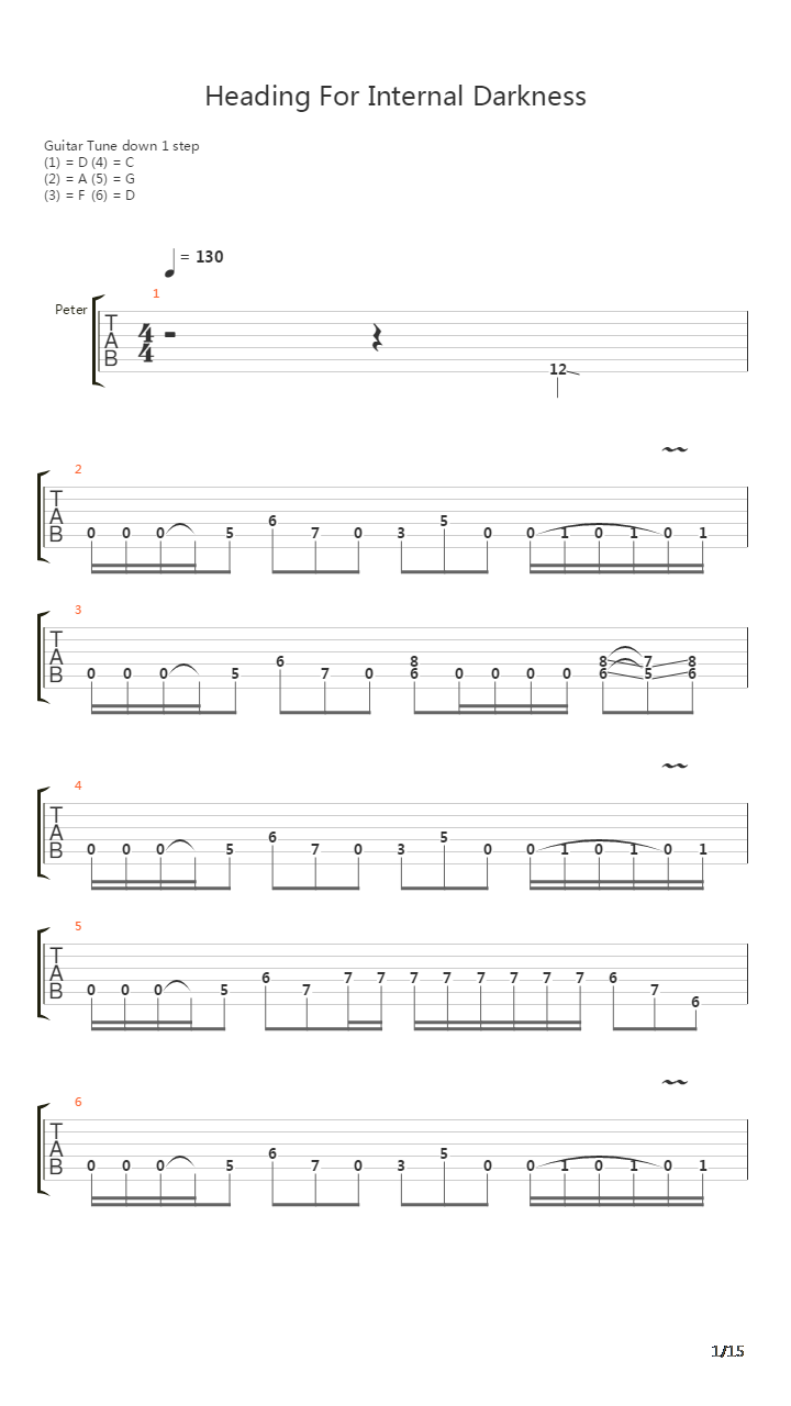 Heading For Internal Darkness吉他谱