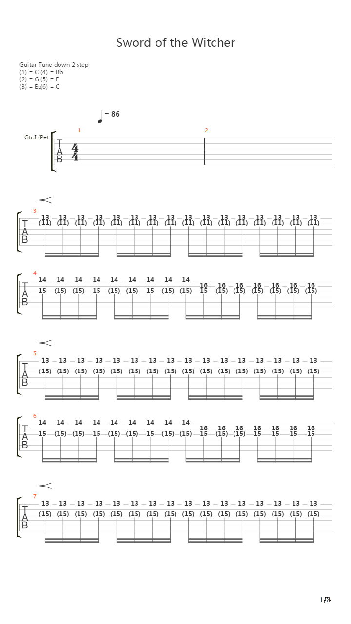 Sword Of The Witcher吉他谱