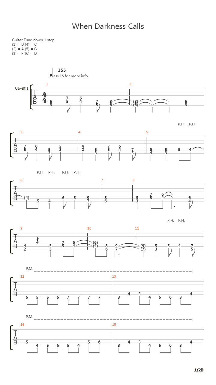 When The Darkness Calls吉他谱