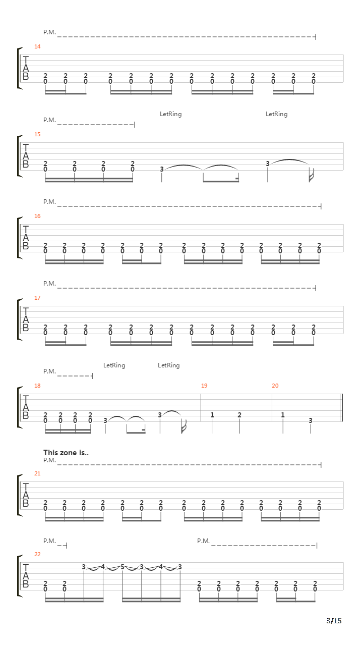 Zone吉他谱