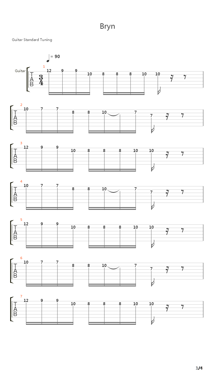 Bryn吉他谱