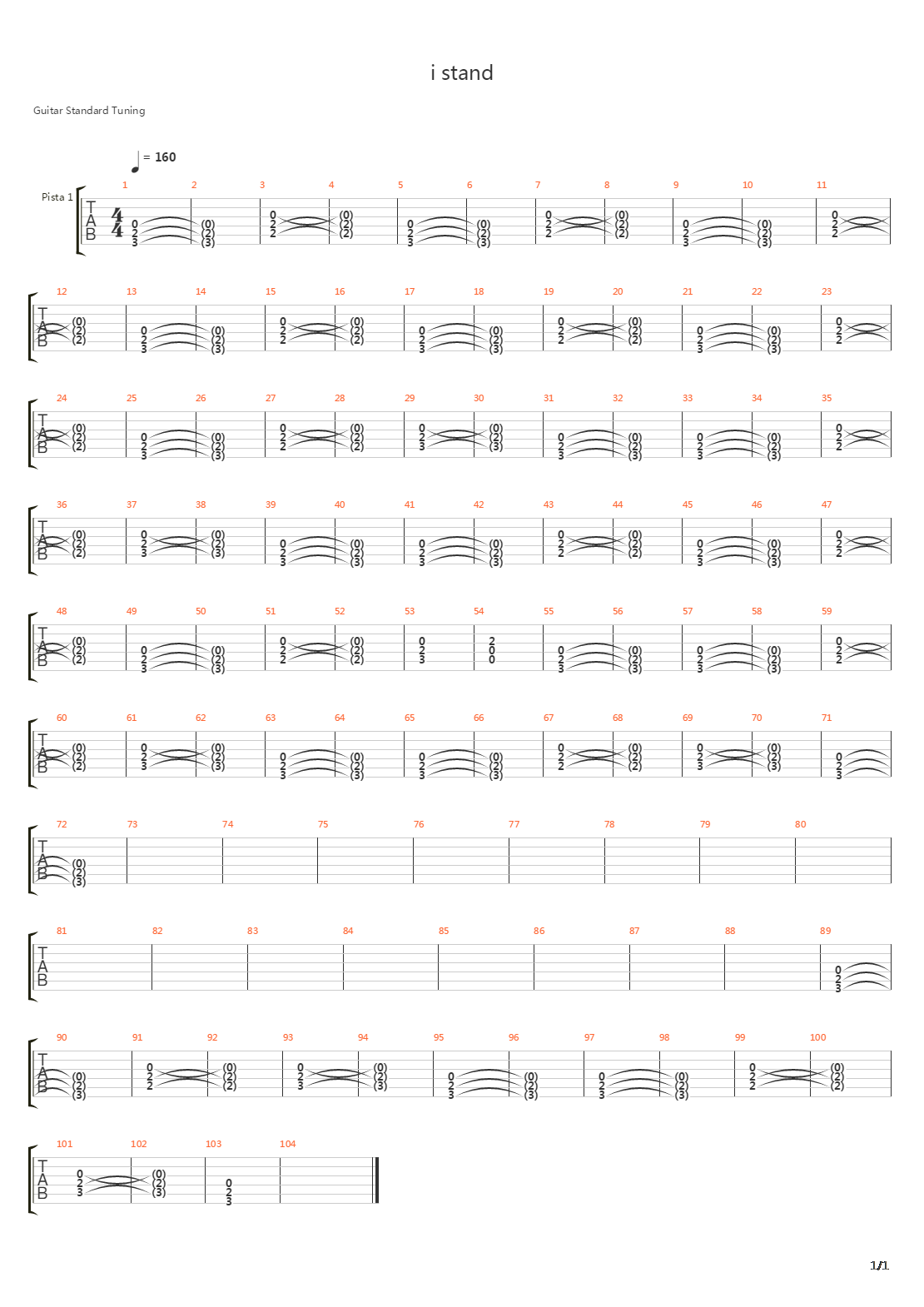 I Stand吉他谱