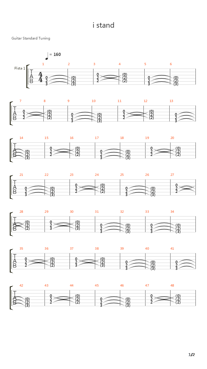 I Stand吉他谱