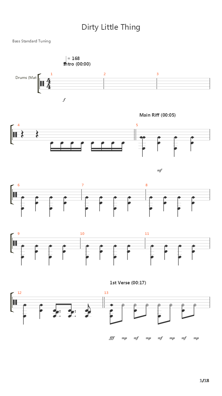 Dirty Little Thing吉他谱