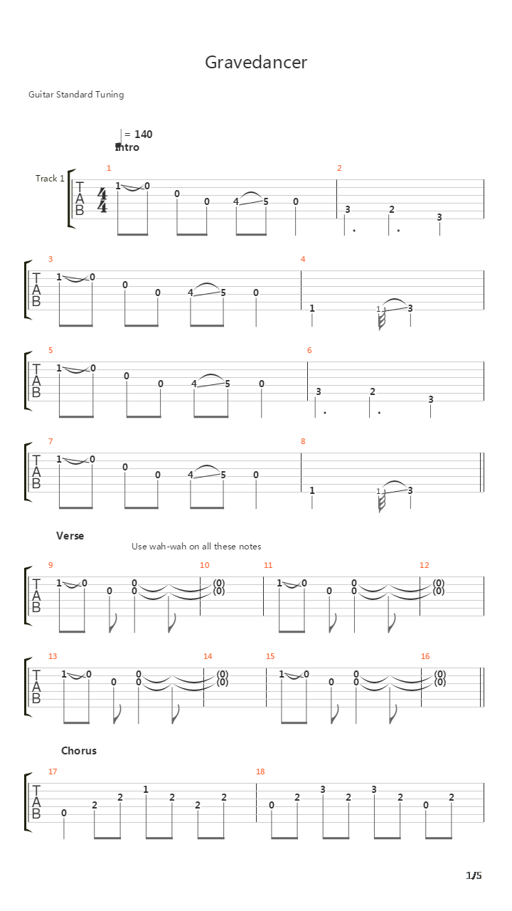 Gravedancer吉他谱