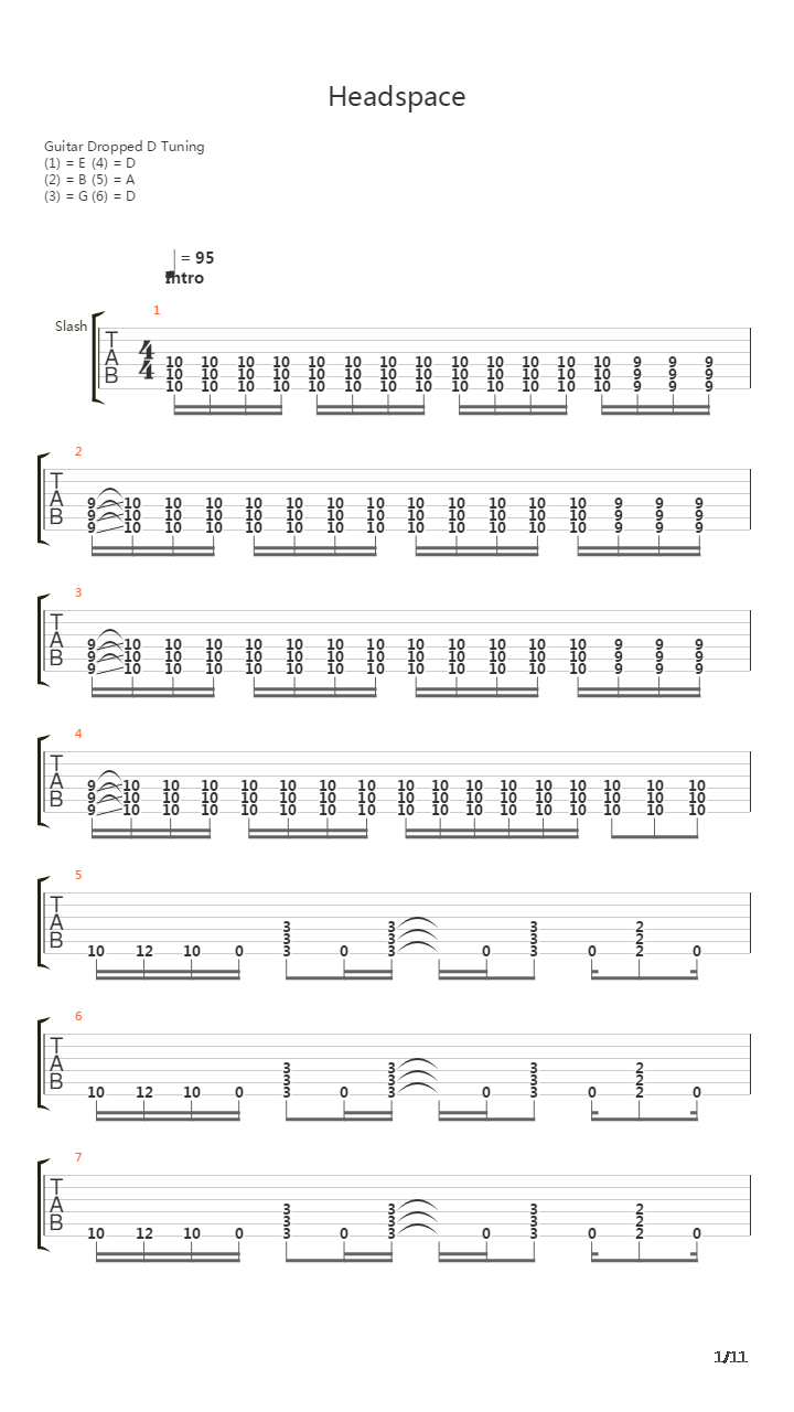 Headspace吉他谱