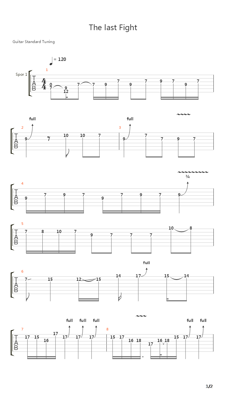 Last Fight吉他谱