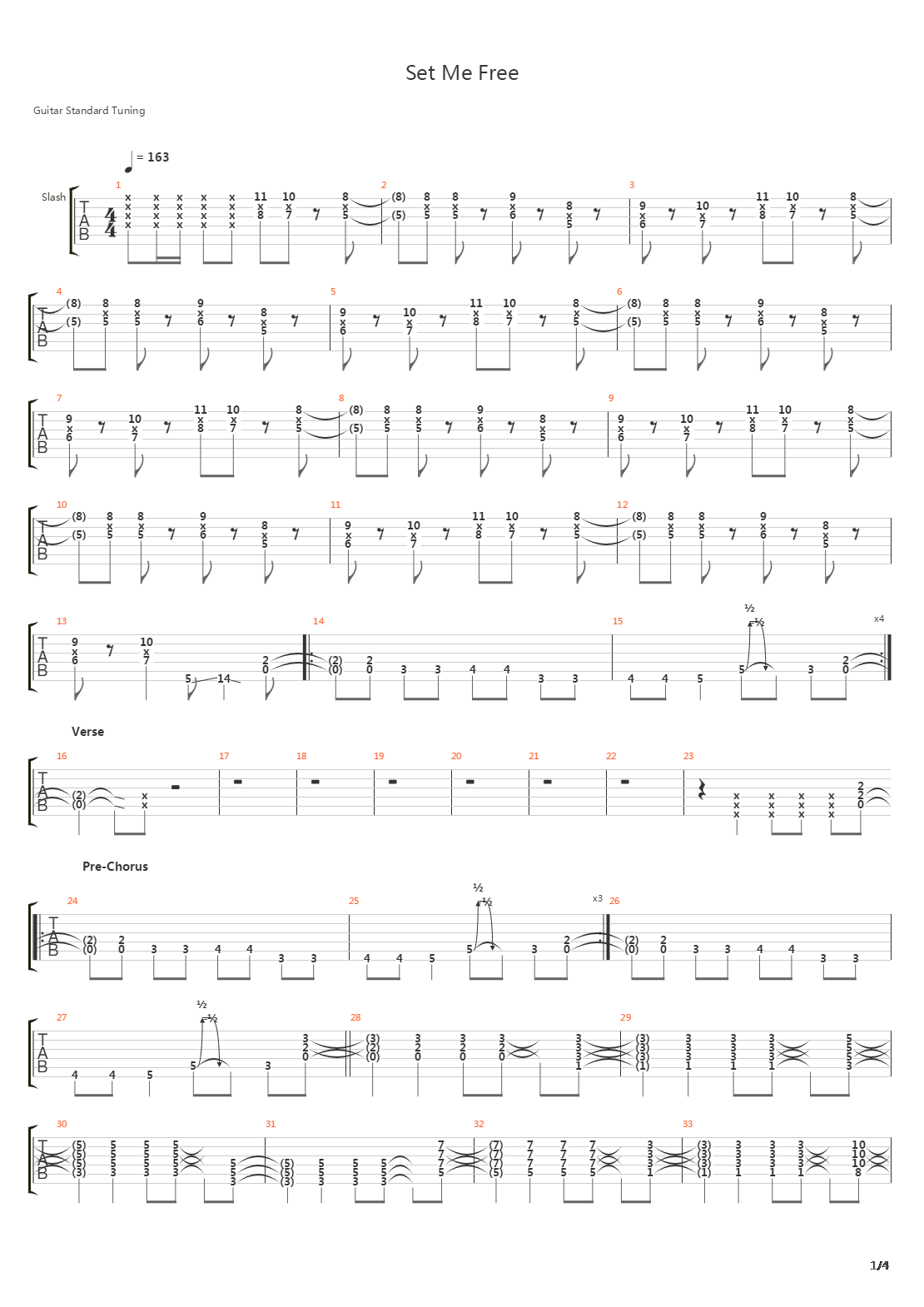 Set Me Free吉他谱