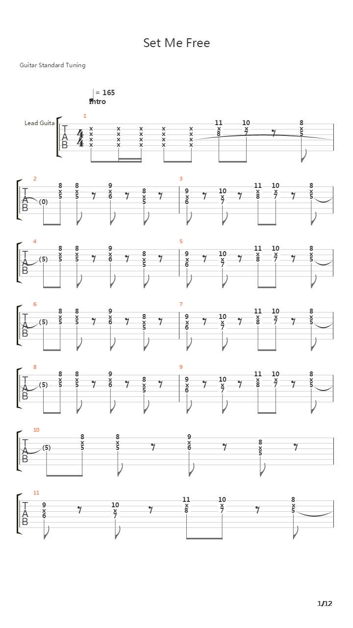 Set Me Free吉他谱