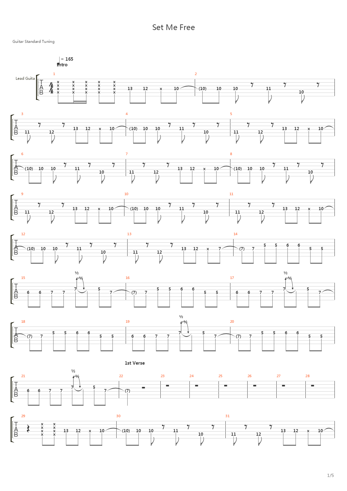 Set Me Free吉他谱