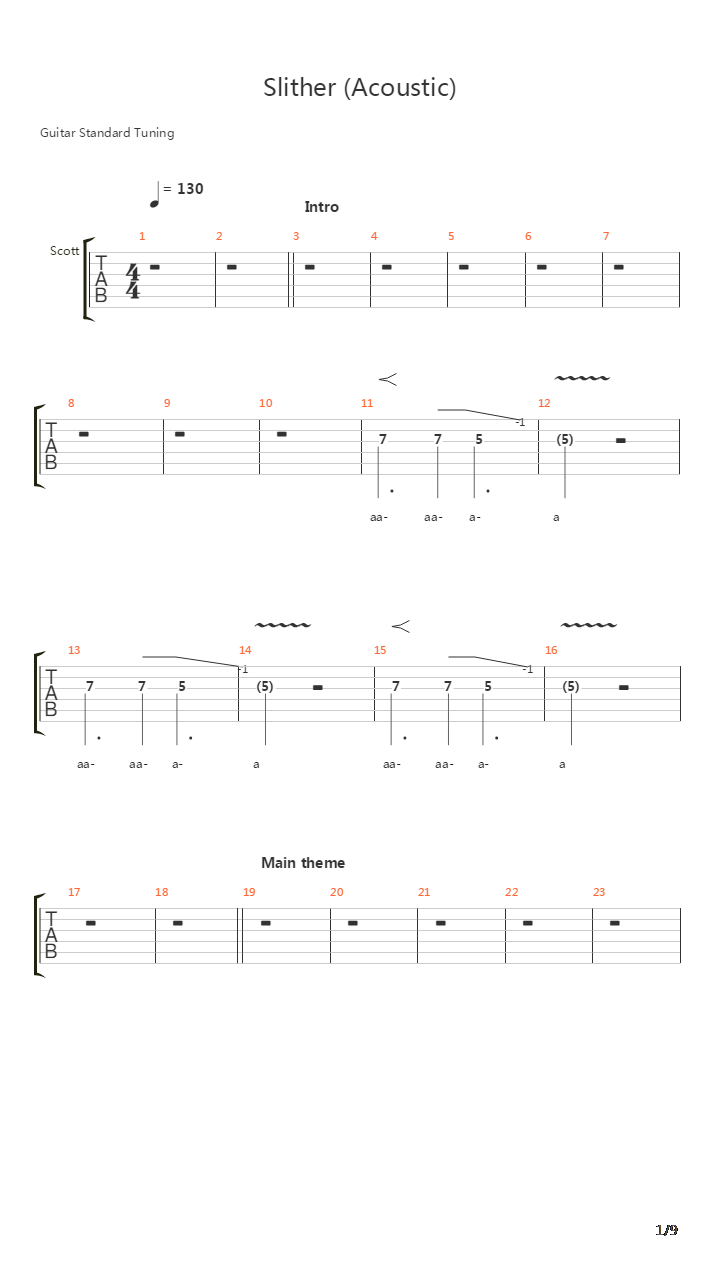 Slither吉他谱