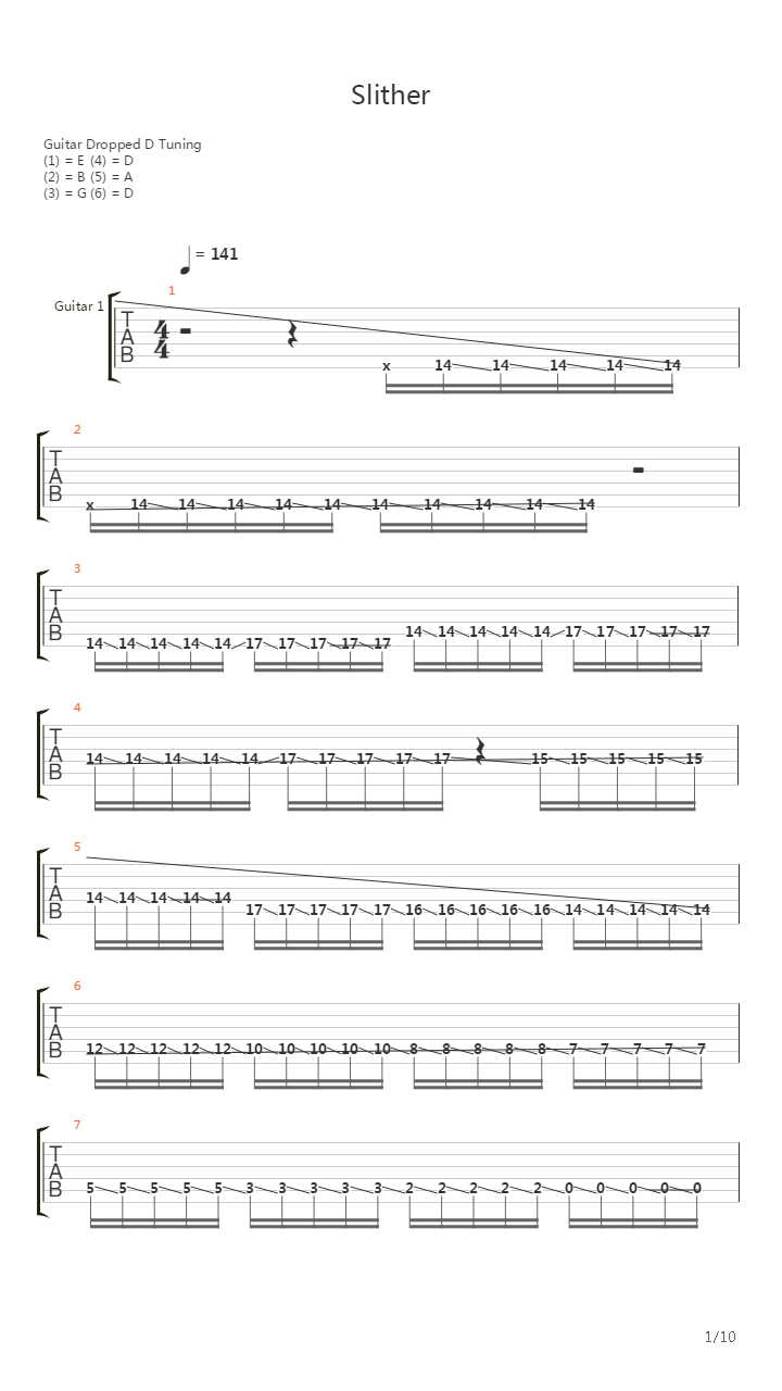 Slither吉他谱