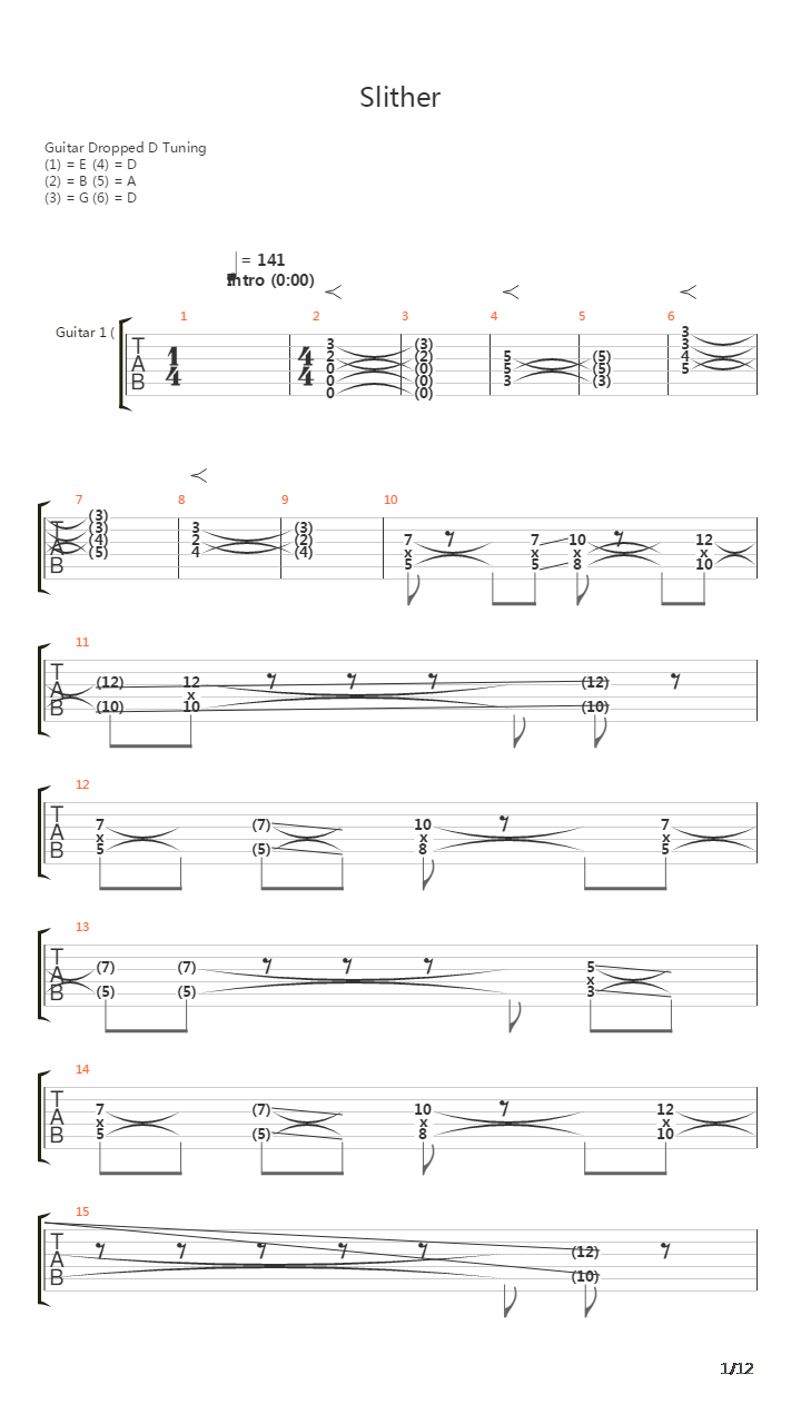 Slither吉他谱