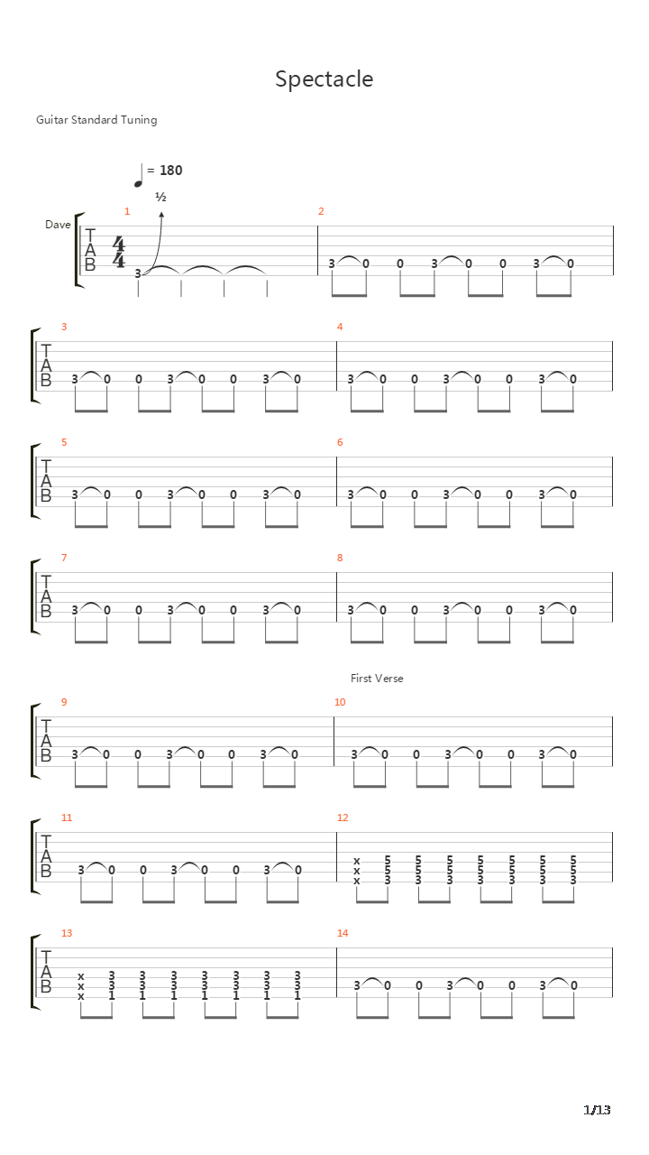 Spectacle吉他谱