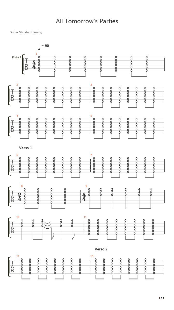 All Tomorrow Parties吉他谱