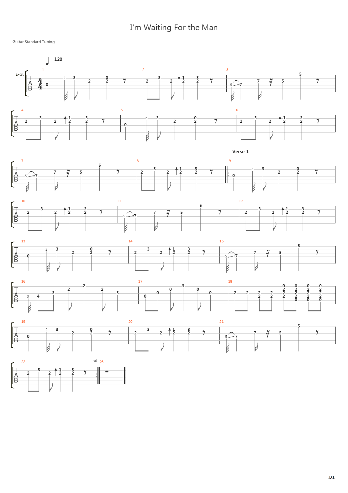 Im Waiting For The Man吉他谱