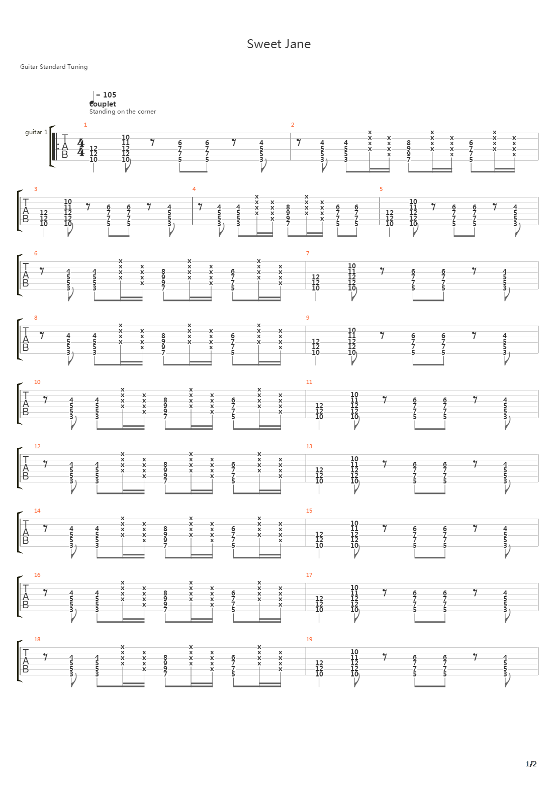 Sweet Jane吉他谱