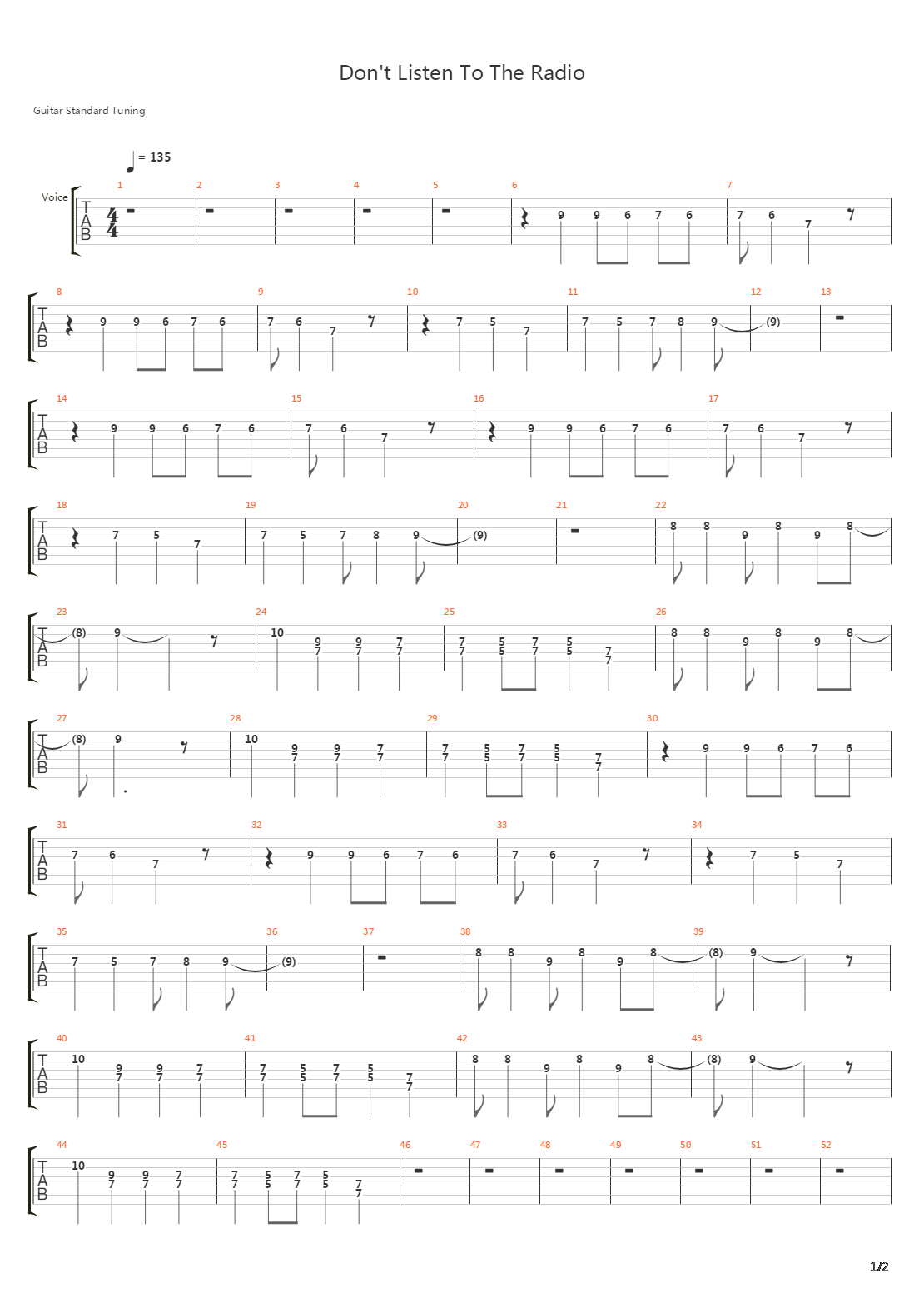 Dont Listen To The Radio吉他谱