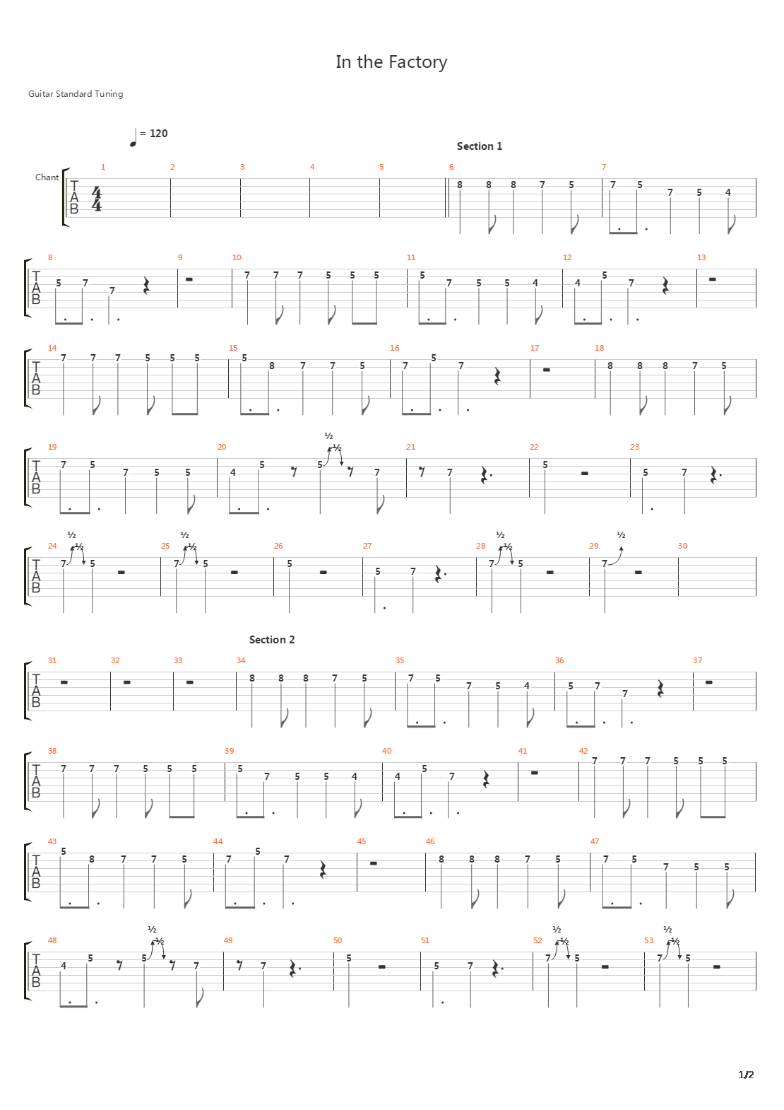 Factory吉他谱