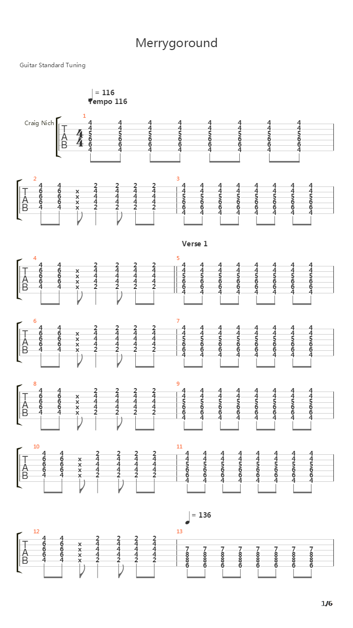 Merrygoround吉他谱