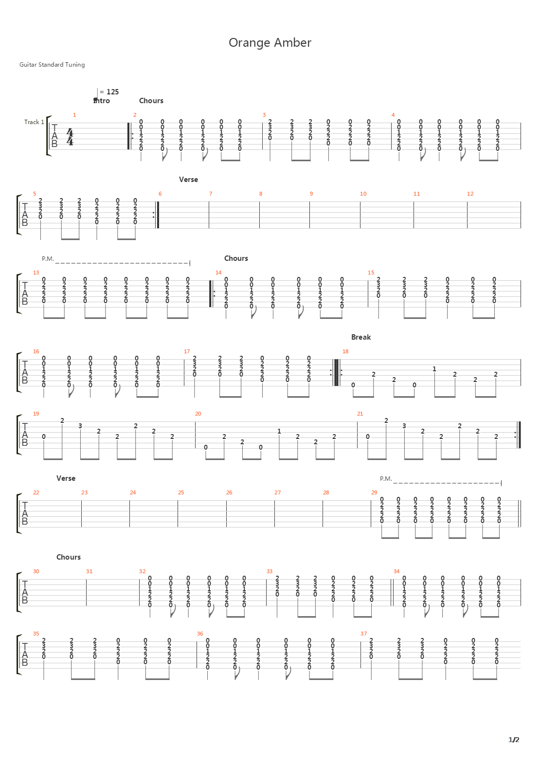 Orange Amber吉他谱