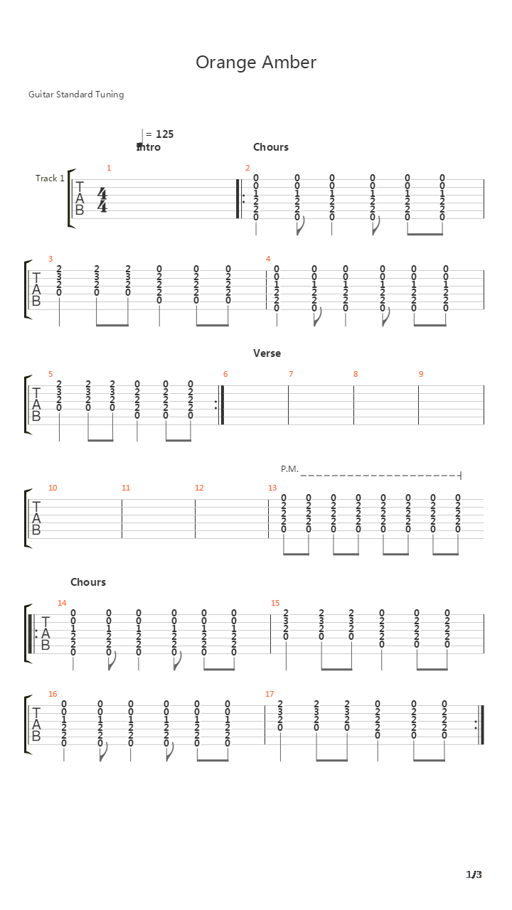 Orange Amber吉他谱