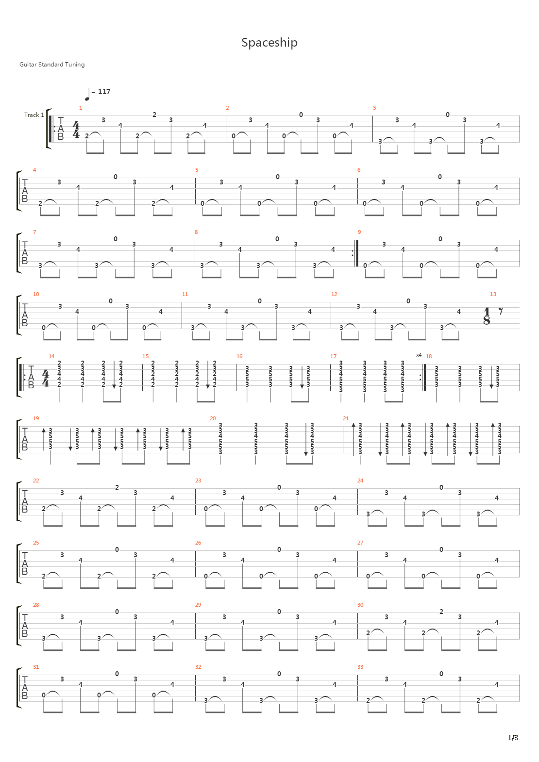 Spaceship吉他谱