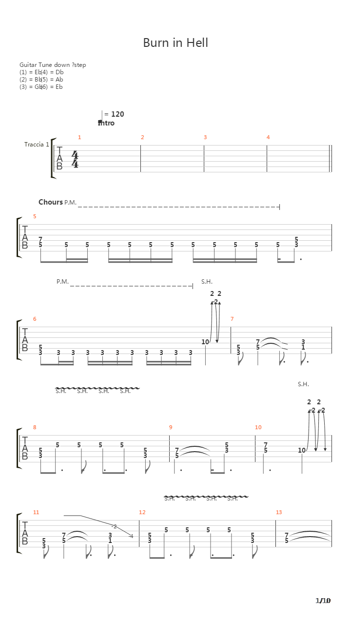 Burn In Hell吉他谱