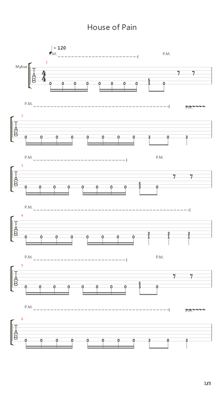 House Of Pain吉他谱