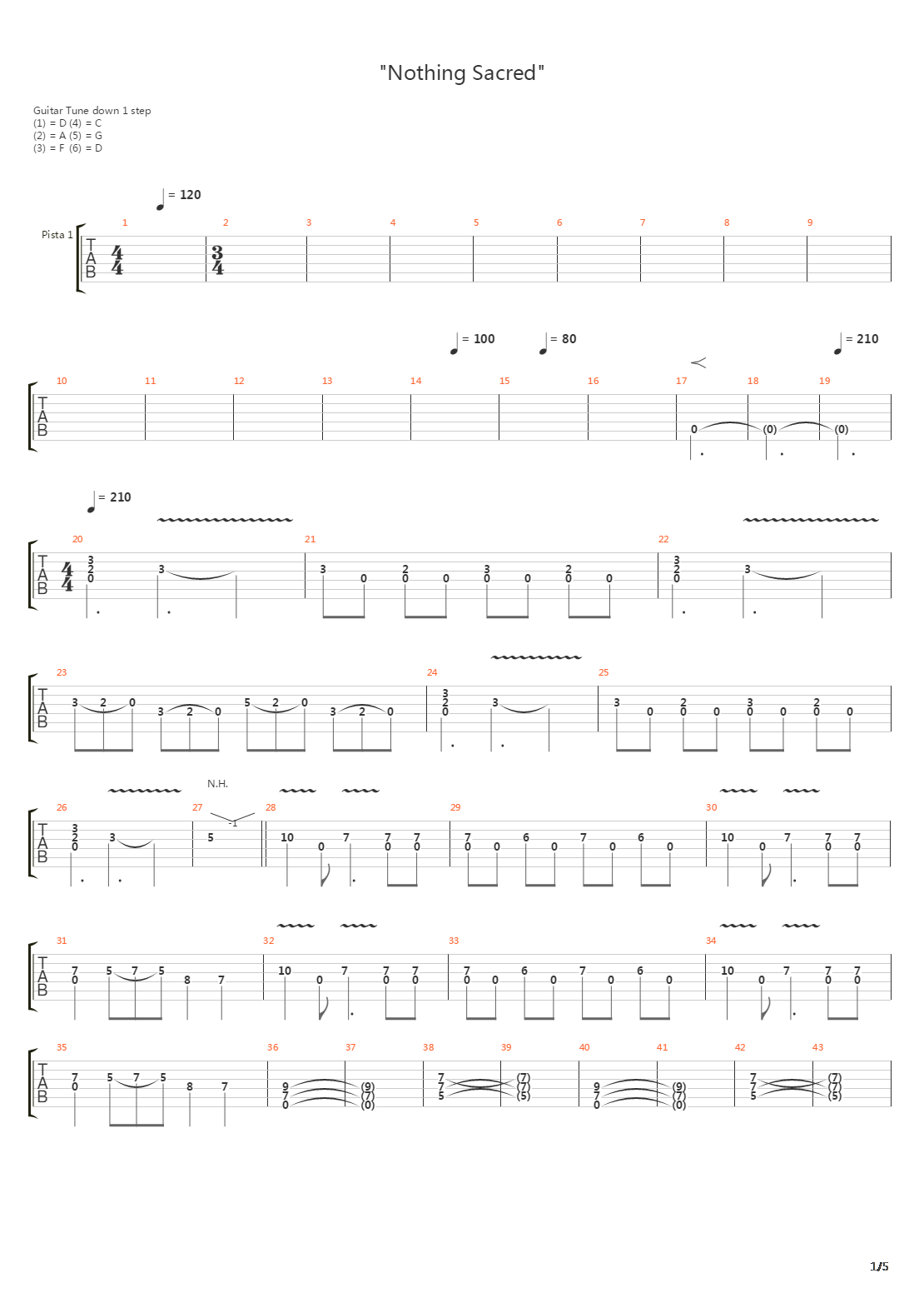 Nothing Sacred吉他谱