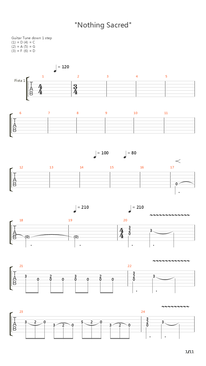 Nothing Sacred吉他谱