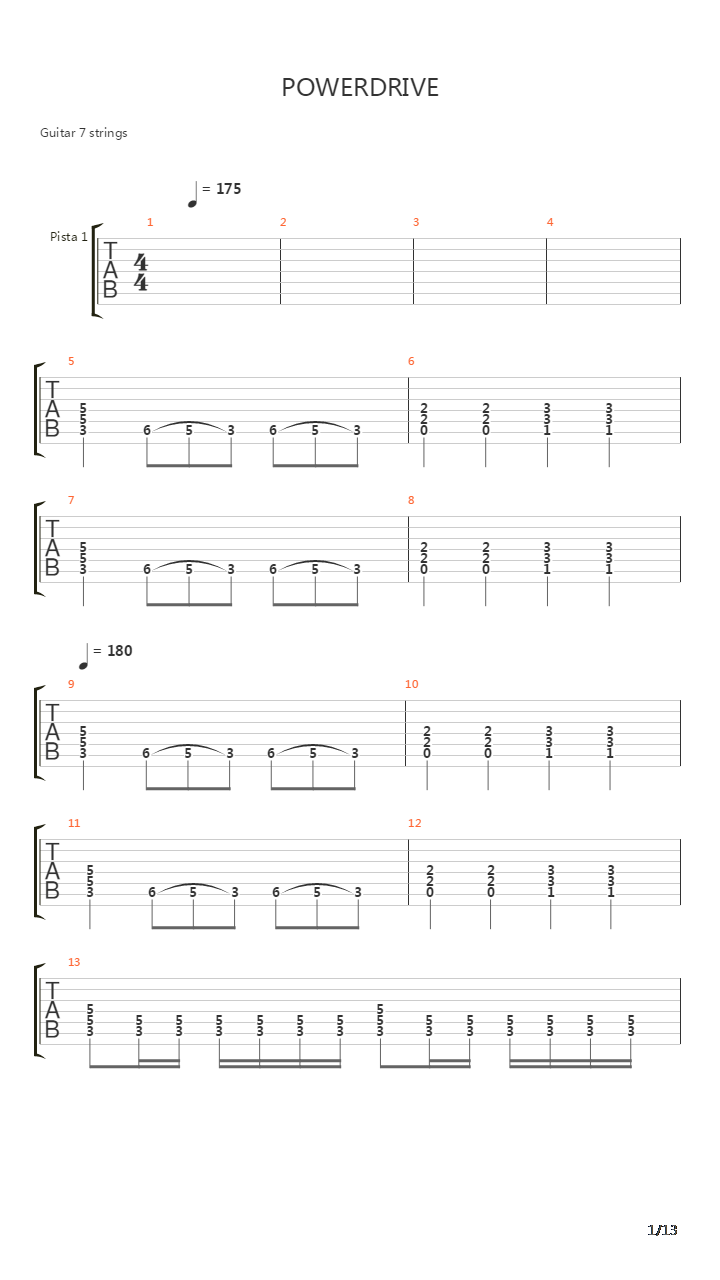 Powerdrive吉他谱
