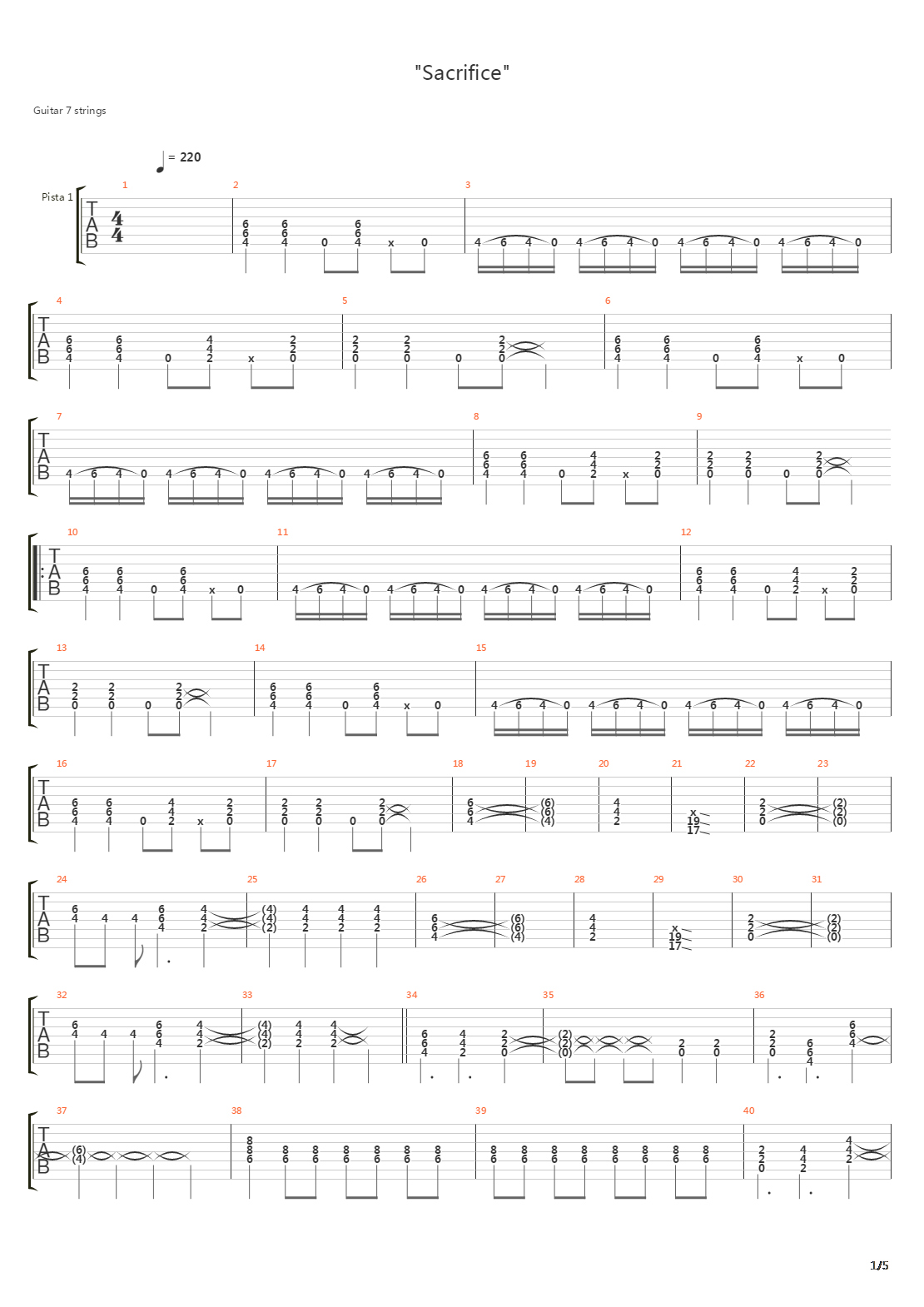 Sacrifice吉他谱