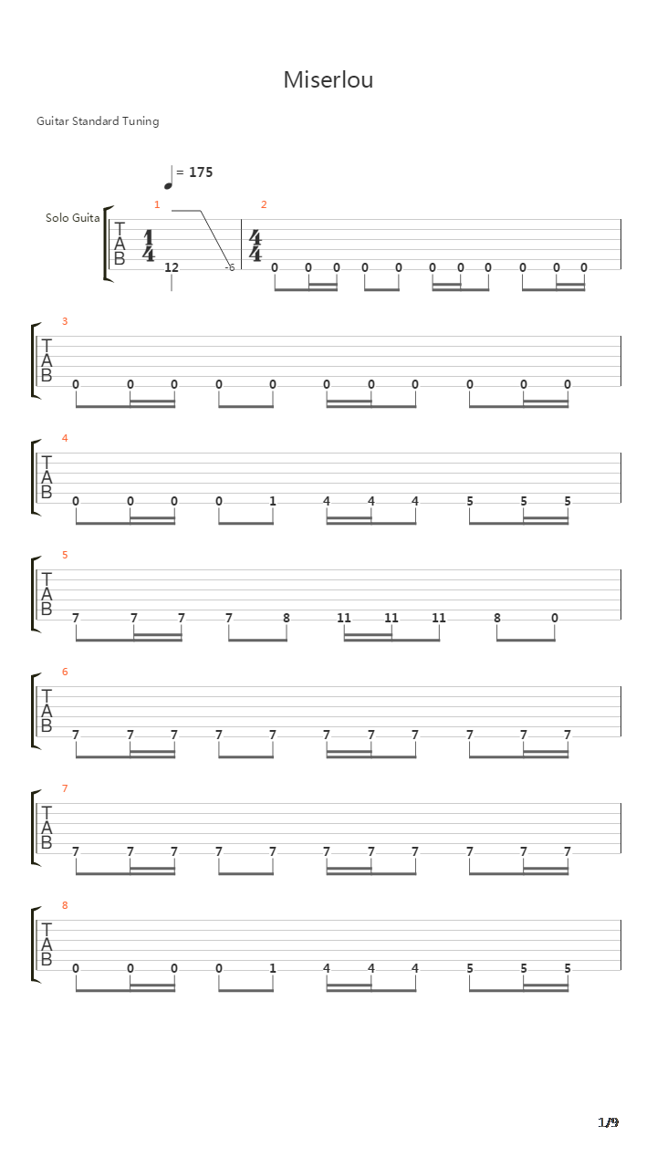 Miserlou吉他谱