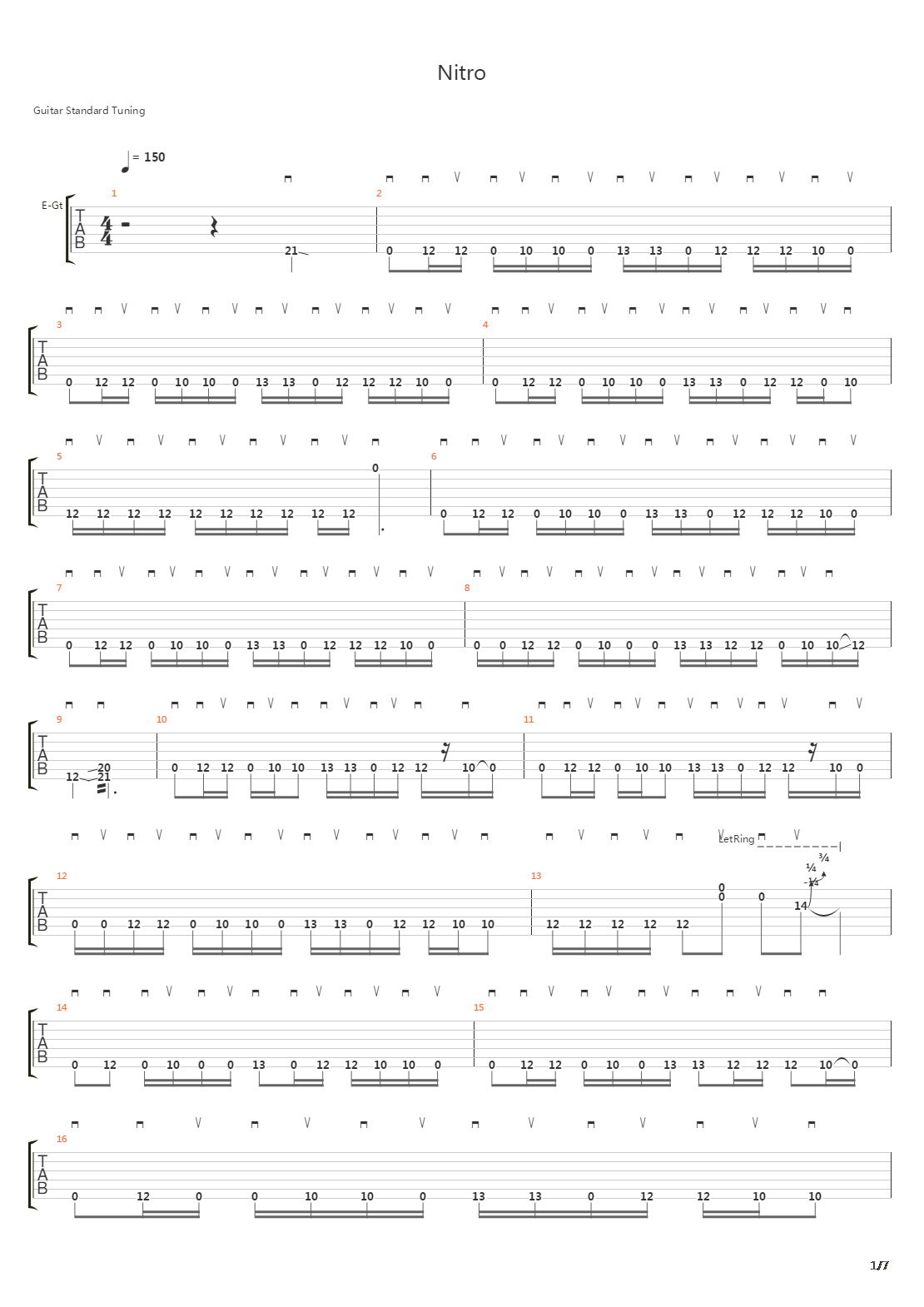 Nitro吉他谱