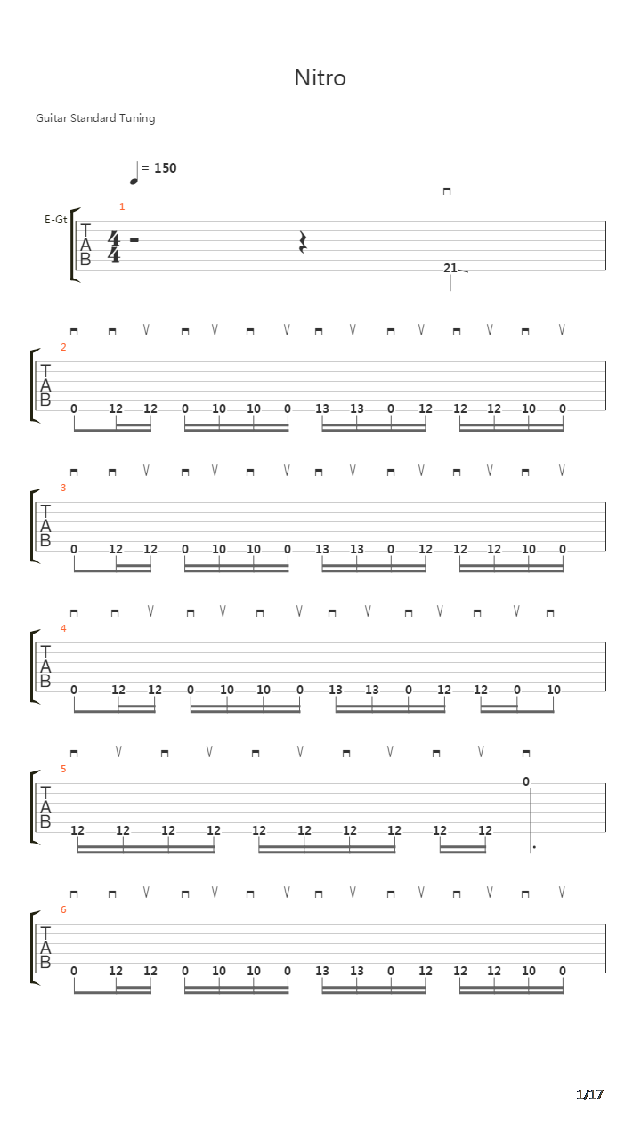 Nitro吉他谱