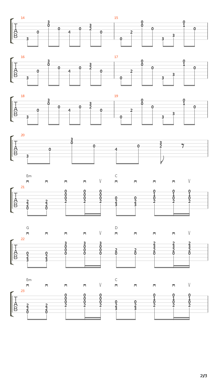 平凡之路吉他谱