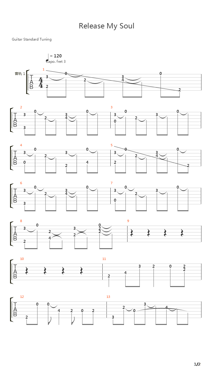 罪恶王冠 - Release my Soul吉他谱