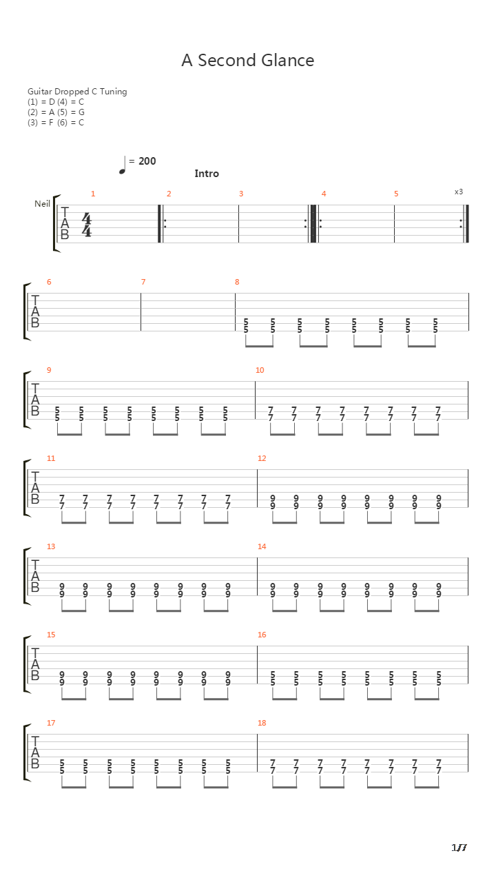 A Second Glance吉他谱