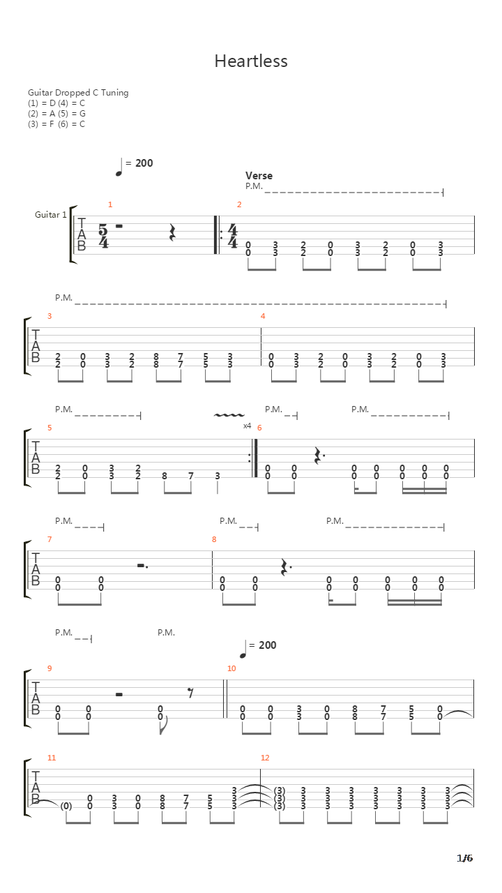 Heartless吉他谱